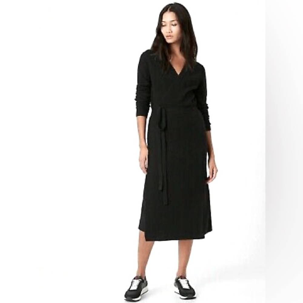 Banana Republic Wool Cashmere Wrap Sweater Dress